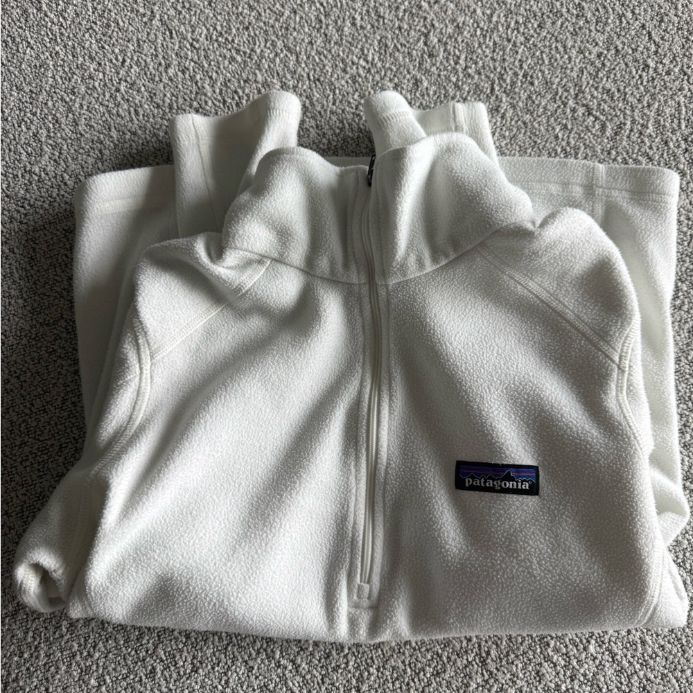 Patagonia Half zip White Fleece Jacket